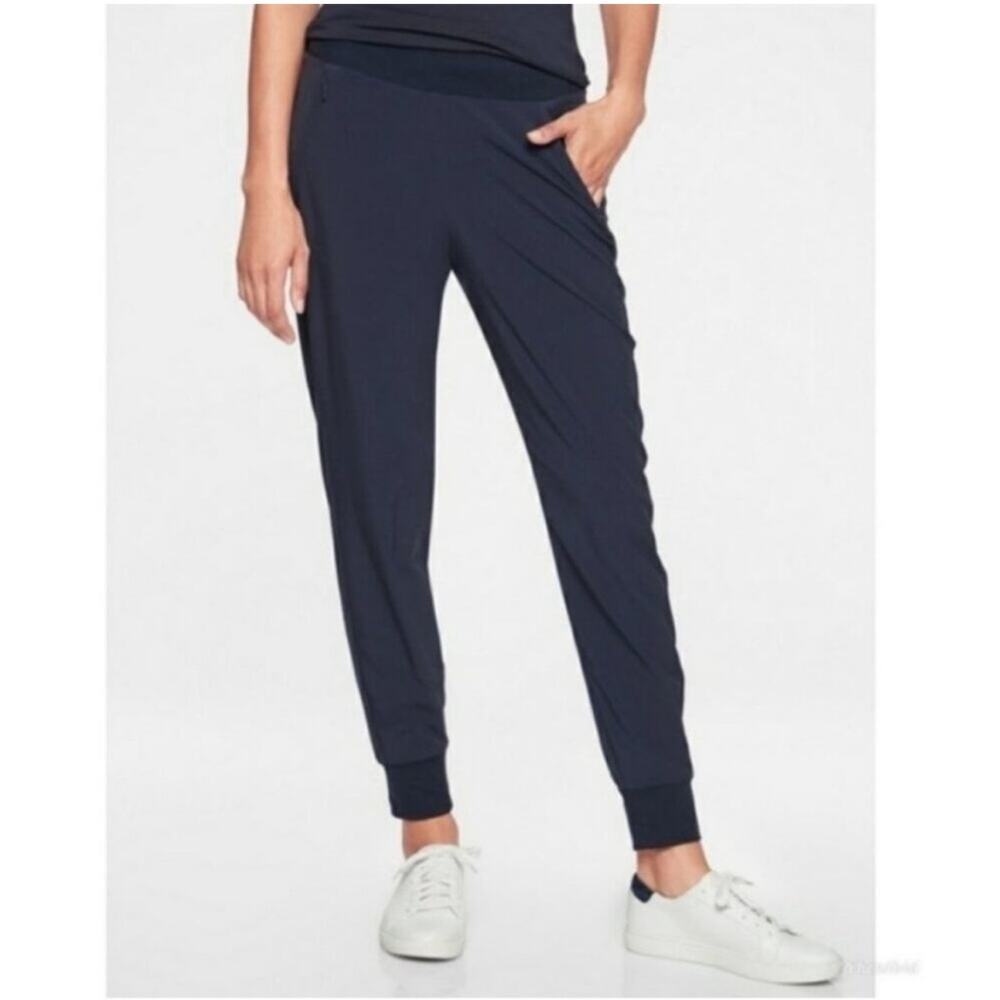 Athleta Pants Womens 2 Navy Blue Soho Jogger Athletic Sporty Pull On Casual Hike